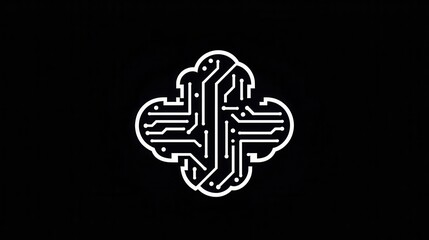 Fototapeta premium A stylized cloud-shaped circuit board design.