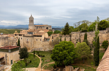 Panoramic photograph from the wall of Girona, Spain