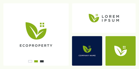 Eco property logo design template