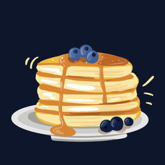 Pancakes with berries, print for restaurants