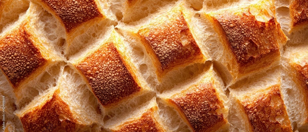 Aufkleber close-up of a loaf of bread. the bread appears to be freshly baked and has a golden-brown crust. the