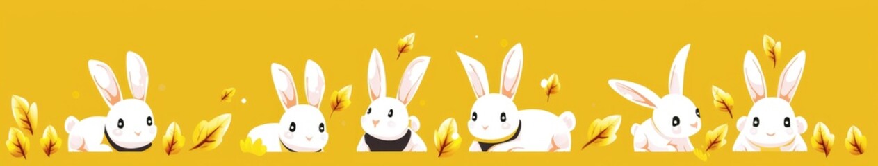 Obraz premium A pair of large, fluffy bunny ears sitting in a field of vibrant daisies and sunflowers, easter eggs, sunny day, bright flowers