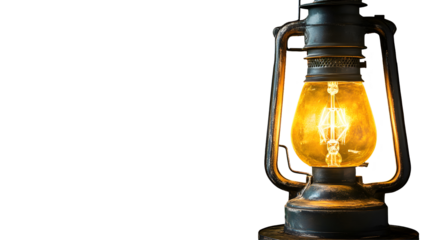 Antique lantern with warm light