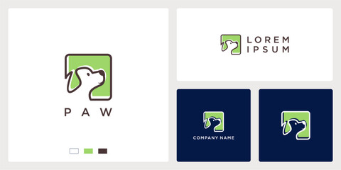 Abstract Paw logo dog design template