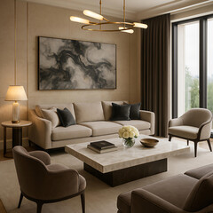 modern expensive elegant living room