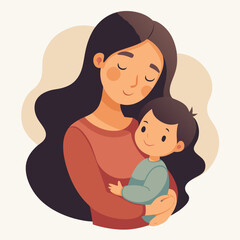 Loving Mother Gently Holding Her Adorable Baby