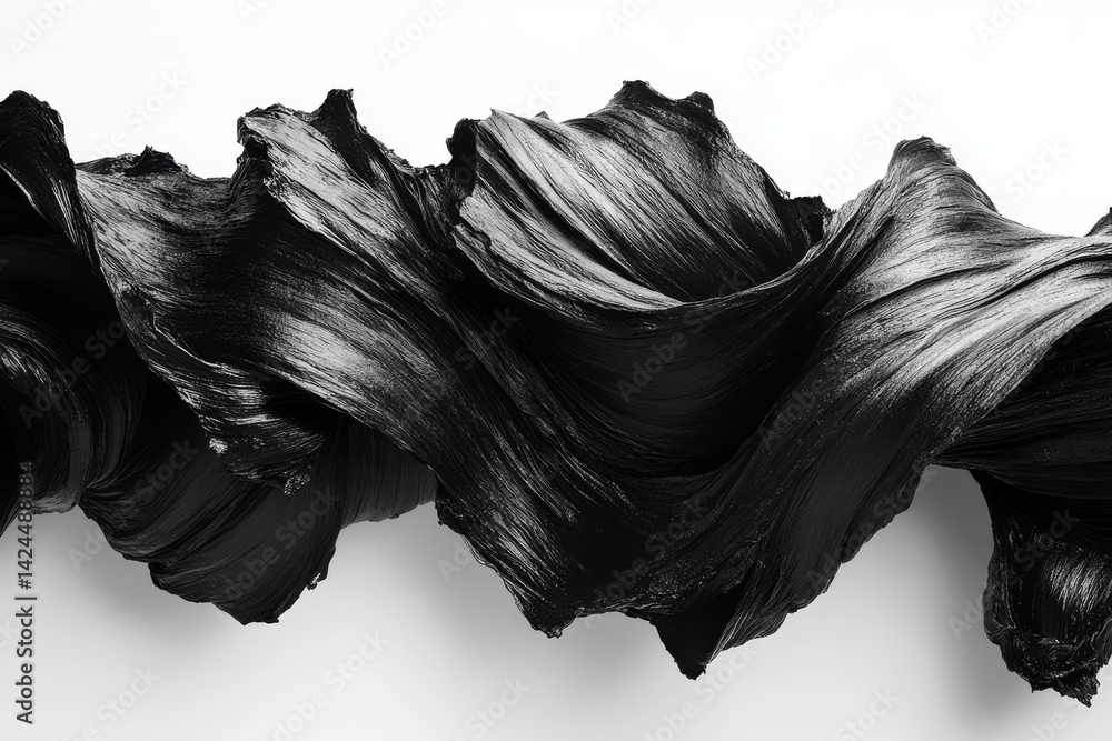 Poster a dynamic swirl of black ink is visible as it flows through the water set against a white background