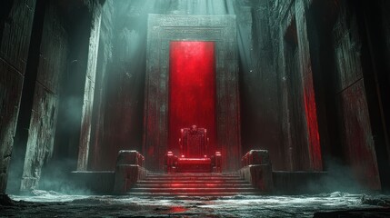 Mysterious red pillar interior