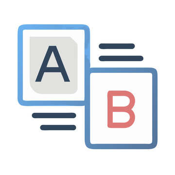 A/B Test Icon Representing Content Comparison and Performance Testing