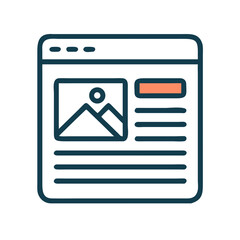 Blog Page Icon Representing Online Article Engagement and Content Interaction
