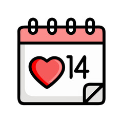Fototapeta premium Calendar with Heart Icon Representing Anniversary and Special Date Celebration