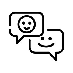 Obraz premium Chat Bubbles with Smile Icon Representing Happy Conversation and Positive Communication