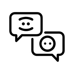 Chat Bubbles with Smile Icon Representing Happy Conversation and Positive Communication
