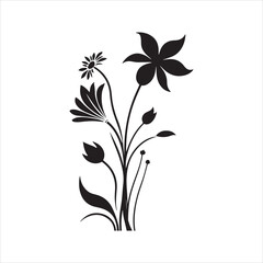 black and white floral corner design
