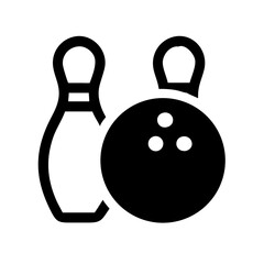 Icon of a bowling ball and pins representing the sport
