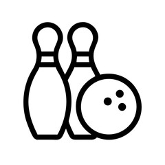 Icon of a bowling ball and pins representing the sport
