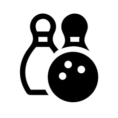 Icon of a bowling ball and pins representing the sport