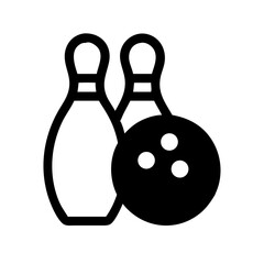 Icon of a bowling ball and pins representing the sport