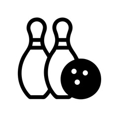 Icon of a bowling ball and pins representing the sport