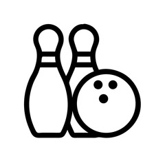 Icon of a bowling ball and pins representing the sport
