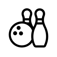 Icon of a bowling ball and pins representing the sport