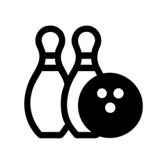 Icon of a bowling ball and pins representing the sport
