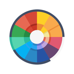 Obraz premium Color Wheel Icon Representing Color Palette Selection and Creative Design