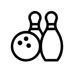 Icon of a bowling ball and pins representing the sport