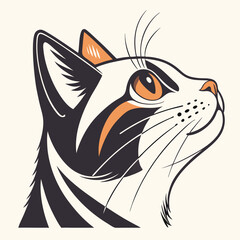 Black and Orange Cat Art & Illustration