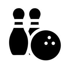 Icon of a bowling ball and pins representing the sport