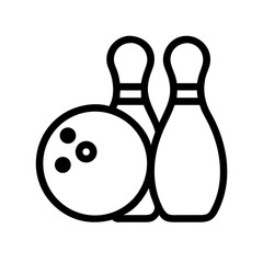 Icon of a bowling ball and pins representing the sport