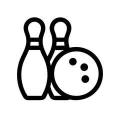 Icon of a bowling ball and pins representing the sport