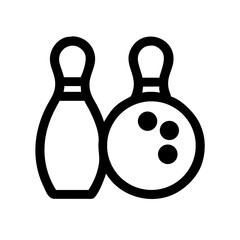 Icon of a bowling ball and pins representing the sport