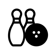 Icon of a bowling ball and pins representing the sport
