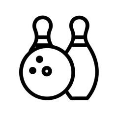 Icon of a bowling ball and pins representing the sport