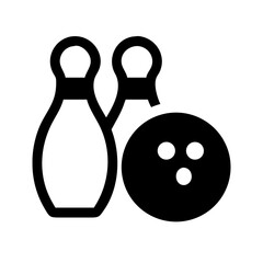 Icon of a bowling ball and pins representing the sport