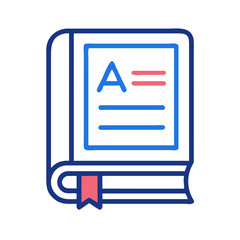 Dictionary Book Icon Representing Lexical Reference and Language Definitions