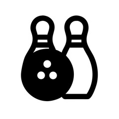 Icon of a bowling ball and pins representing the sport