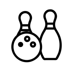 Icon of a bowling ball and pins representing the sport