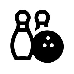 Icon of a bowling ball and pins representing the sport