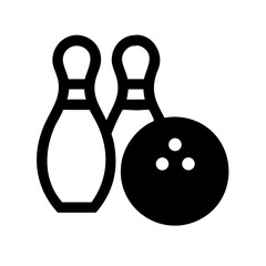 Icon of a bowling ball and pins representing the sport