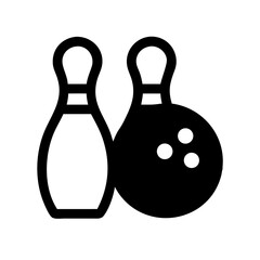 Icon of a bowling ball and pins representing the sport
