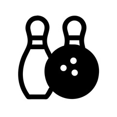Icon of a bowling ball and pins representing the sport