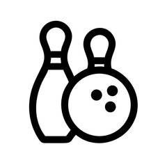 Icon of a bowling ball and pins representing the sport