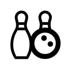 Icon of a bowling ball and pins representing the sport
