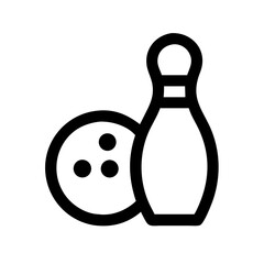 Icon of a bowling ball and pins representing the sport