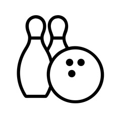 Icon of a bowling ball and pins representing the sport