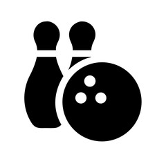 Icon of a bowling ball and pins representing the sport