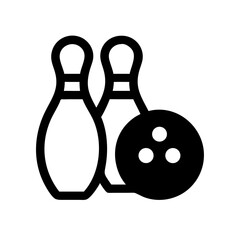 Icon of a bowling ball and pins representing the sport