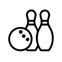 Icon of a bowling ball and pins representing the sport